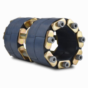 LINK-SEAL® Modular Pipe Sealing System, Model FS, Size 300, Silicone (Grey), with Zinc Dichromate Plated Steel Pressure Plate, Zinc Plated Carbon Steel Hardware, Fire Safe