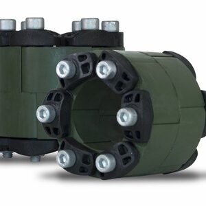 LINK-SEAL® Modular Pipe Sealing System, Model O, Size 525, Nitrile (Green), with Reinforced Nylon Polymer Pressure Plate, Zinc Plated Carbon Steel Hardware