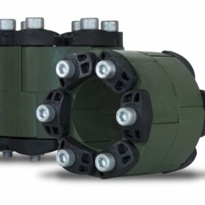 LINK-SEAL® Modular Pipe Sealing System, Model OS-316, Size 300, Nitrile (Green), with Reinforced Nylon Polymer Pressure Plate, 316 Stainless Steel Hardware